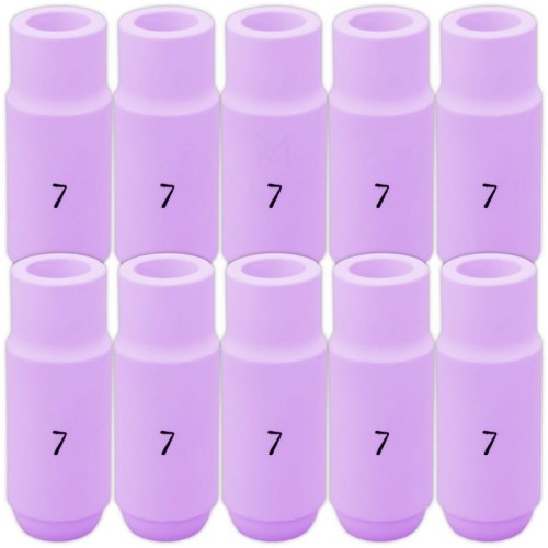 Lot De 10 Buses Céramique Alumina #7 (7/16") Pour Torche TIG - Compatible WP17, WP18, WP26 (Star Tech Weld)
