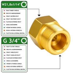 Réducteur VOGELMANN W21,8x1/14" Femelle vers 3/4" Mâle – Laiton 