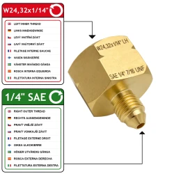 Sovitin W24,32x1/14 LH sisäkierre – G1/4" SAE RH ulkokierre Vogelmann