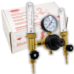 Détendeur de gaz PERUN AR/CO₂ avec deux débitmètres type RBNa/Nd-2,5Rx2