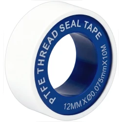 Ruban d’étanchéité PTFE 12 mm x 0,075 mm – 10 mètres (1 pièce)