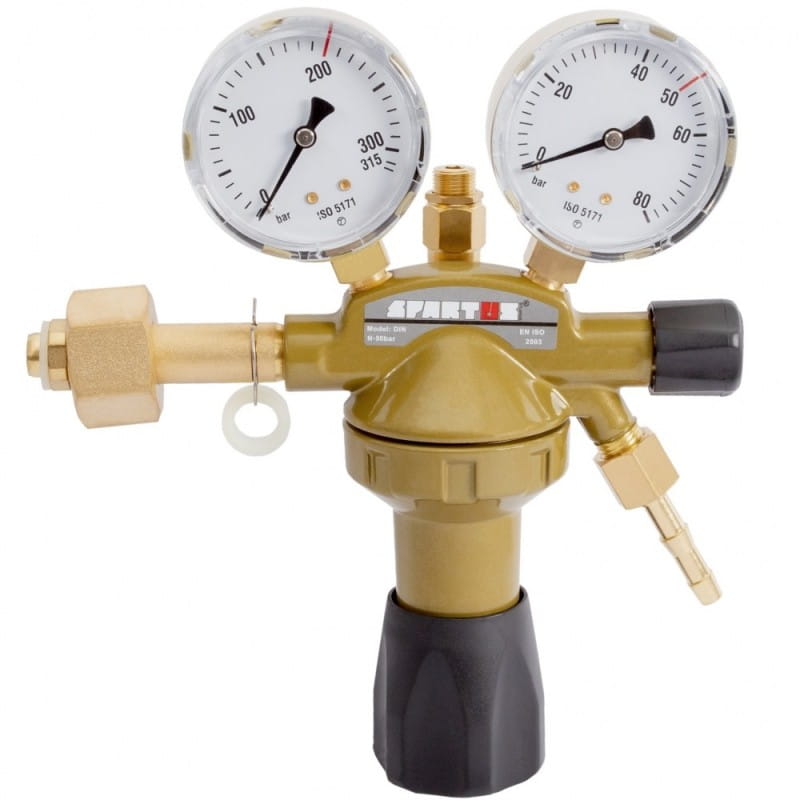 Réducteur De Pression Azote 0-50 Bar – Entrée 200 Bar, Filetage W24.32, Raccord 6,3 Mm – Détendeur Précis Pour Gaz Technique Soudage & Industrie